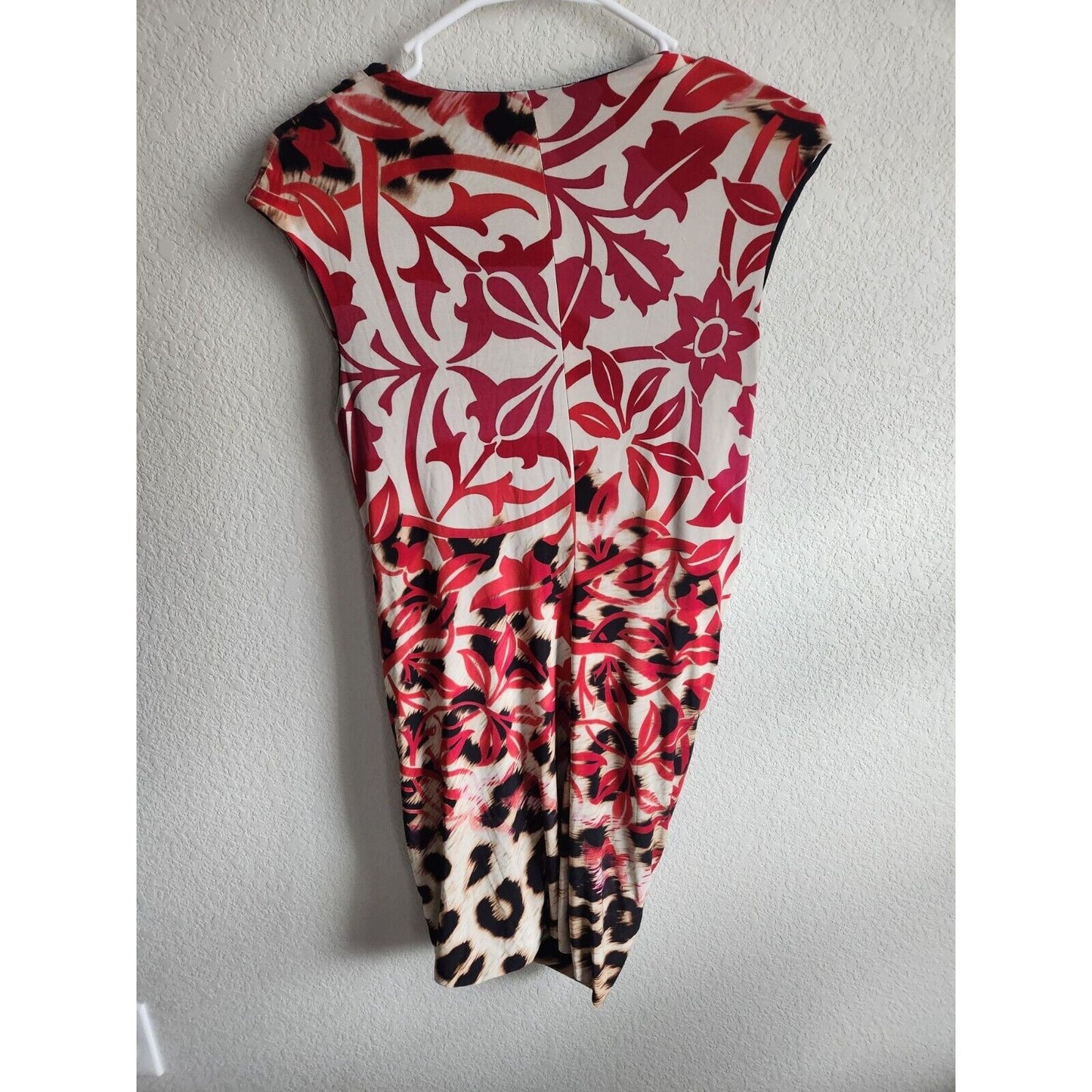 Nine West Womens Sz 6P Petite Knee Length Draped Dress Leopard Print