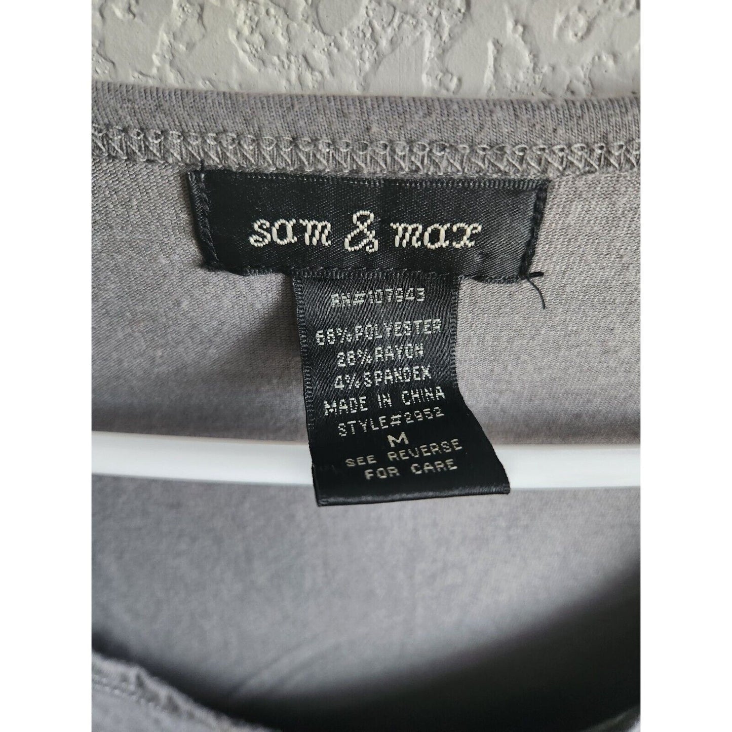 Sam & Max womens Sz M Mini Dress Gray w. Silver Trim Sleeveless