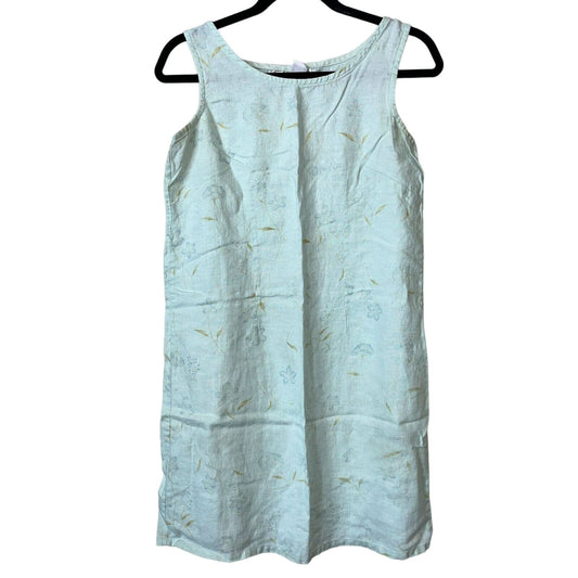 Victoria Holley Womens Sz 6 100% Linen Sleeveless Knee Length Dress Sage Green