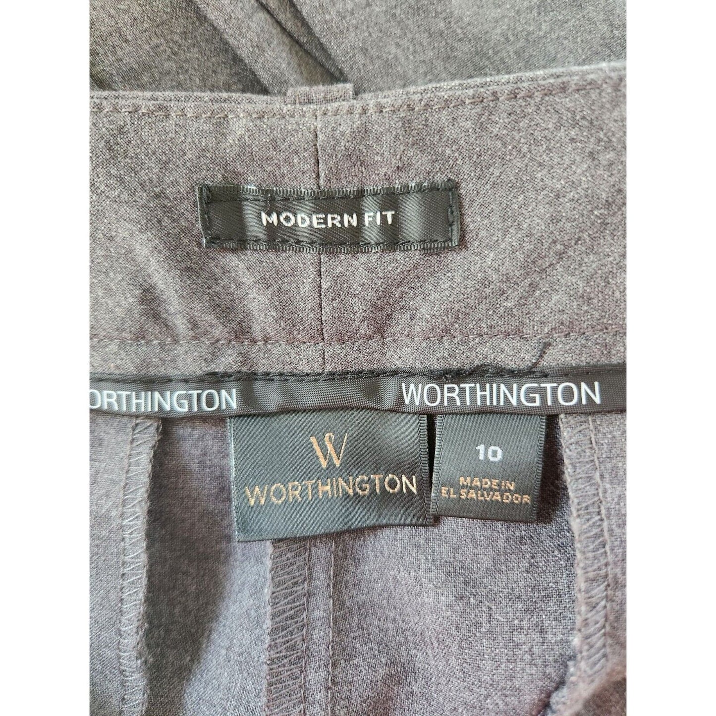 Worthington Womens Sz 10 Classic Modern Fit Dress Pants Straight Leg Gray