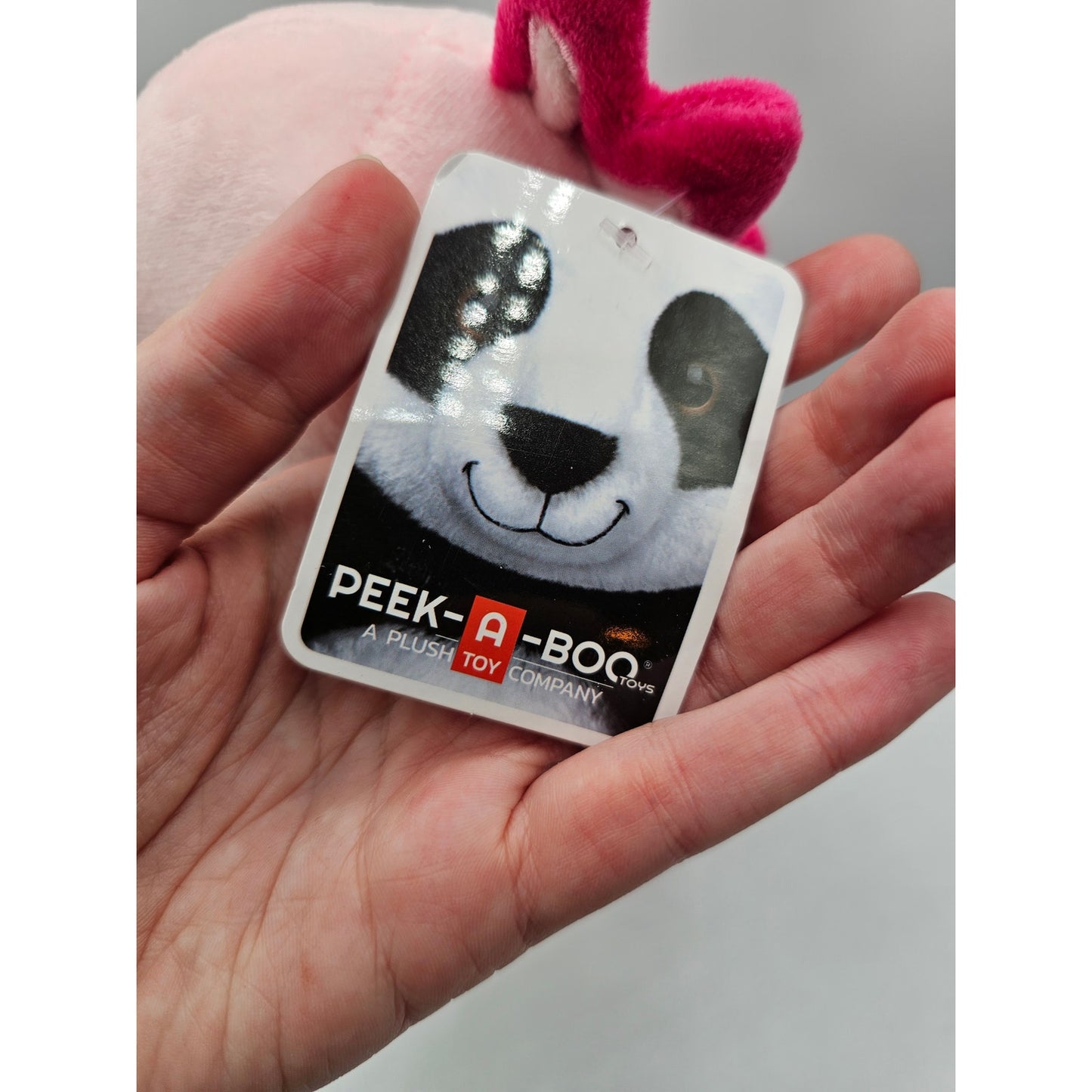 Peek A Boo Pink Axolotl Standing Plush Stuffed Animal 15" NEW