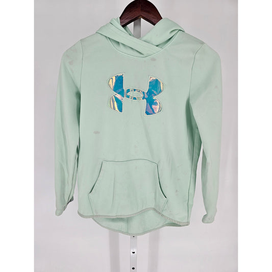 Under Armour Girls Sz L Loose Fit Hoodie Sweatshirt Mint Green
