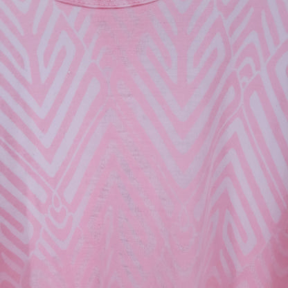 Balance Collection Womens Sz L Racerback Tank Top Light Pink White Chevron Print