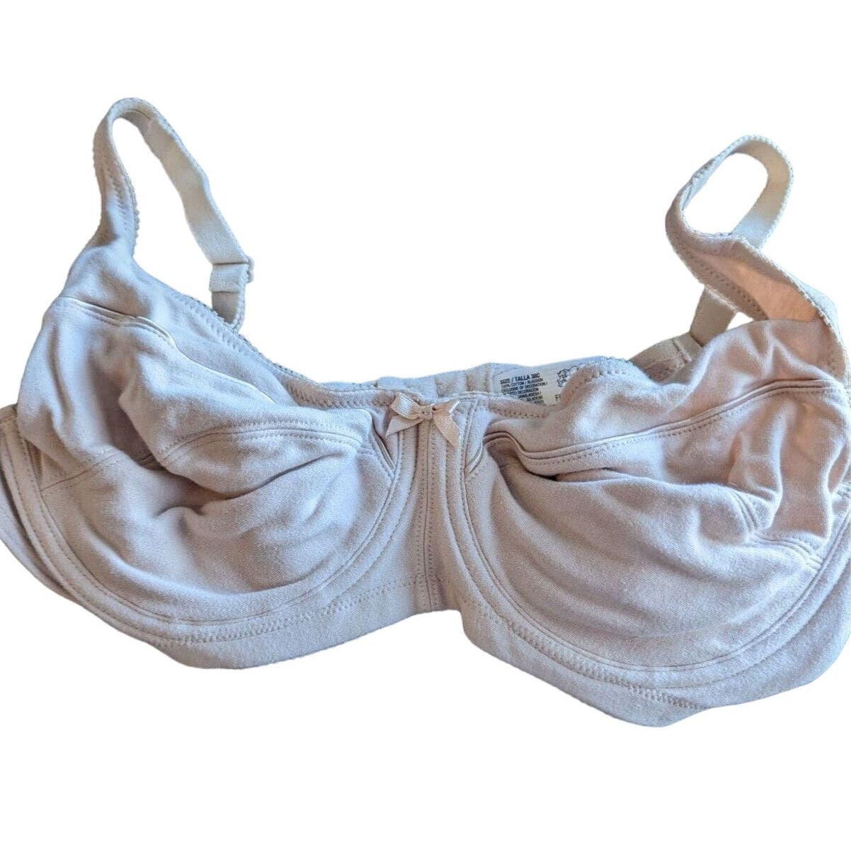 Fruit of the Loom Womens Sz 38C Unlined T Shirt Bra Beige Style 96826