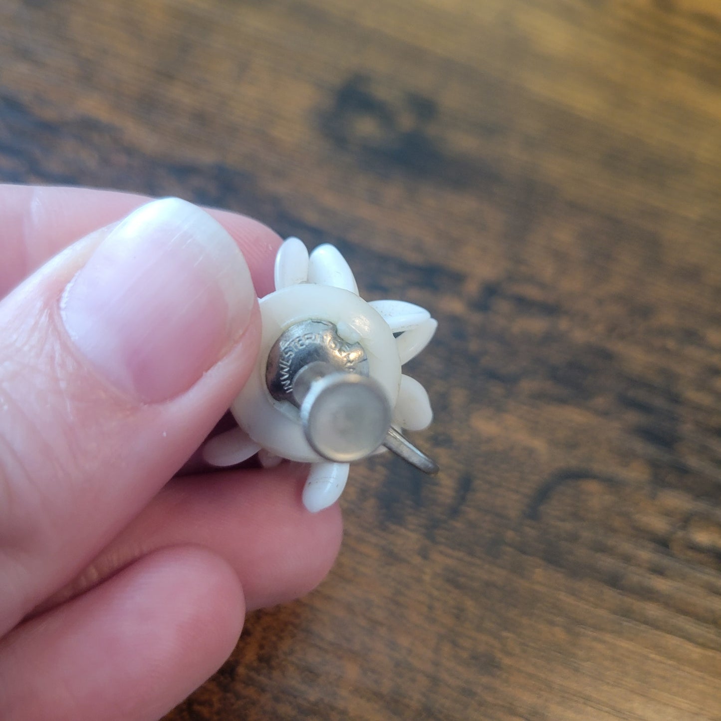 Vintage BARCS Silver TONE Amber Orange Glass CABOCHON Clip ON Earrings