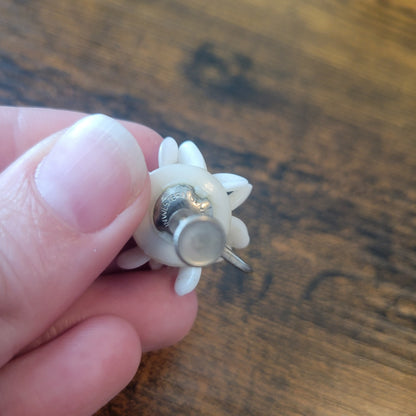 Vintage BARCS Silver TONE Amber Orange Glass CABOCHON Clip ON Earrings