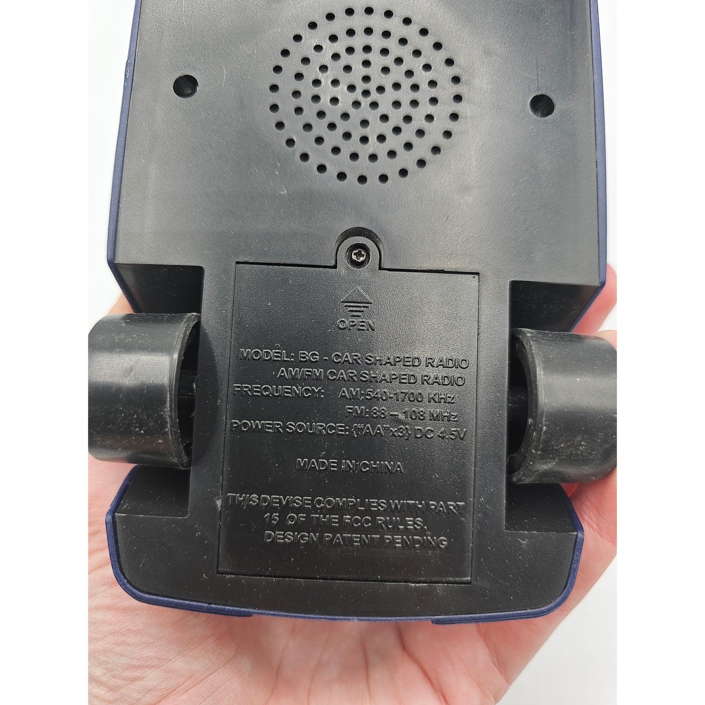 Vintage Navy Blue Car Shaped - AM/FM Radio Transistor Novelty No Box