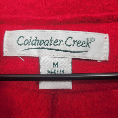 Coldwater Creek Womens Sz M Button Front Jacket Red Worsted Wool