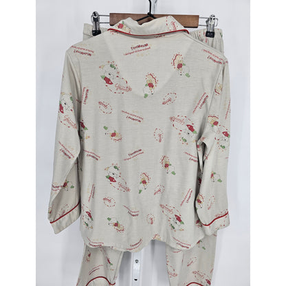 Vintage Medina Womens Sz M Long Sleeve Cotton Pajama Set Wish Wing Anime