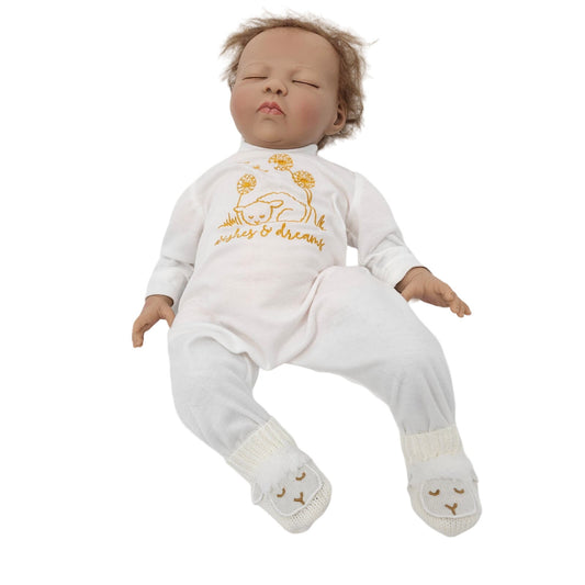 Paradise Galleries Reborn Baby Doll Sleeping Auburn Hair Closed Eyes