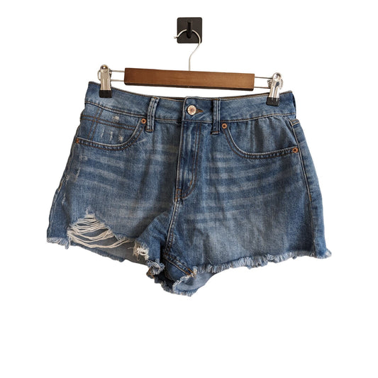 Rewash Womens Sz 7 Super High Rise Mom Blue Jean Shorts Distressed