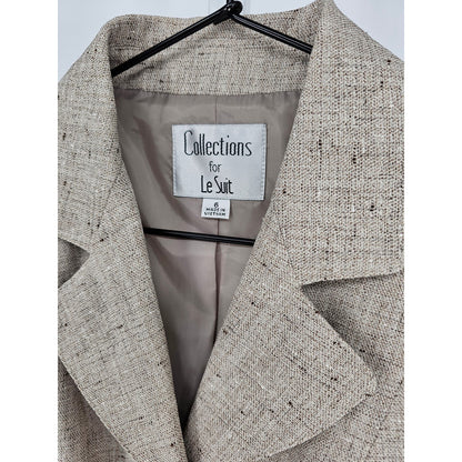 Collections For le Suit Womens Sz 6 3 Button Blazer Jacket Taupe NEW