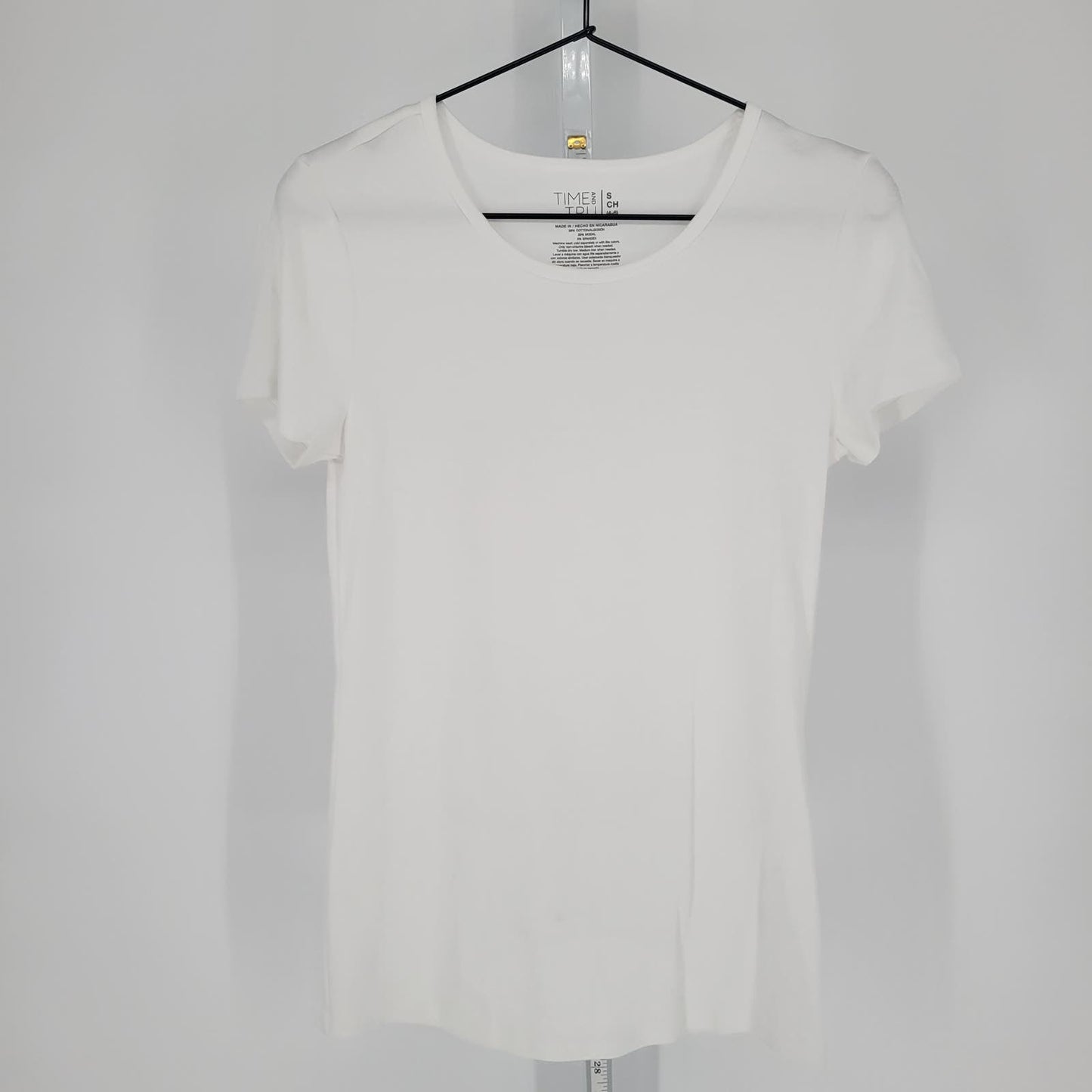 Time and Tru Womens Sz S Classic Short Sleeve T Shirt Solid White