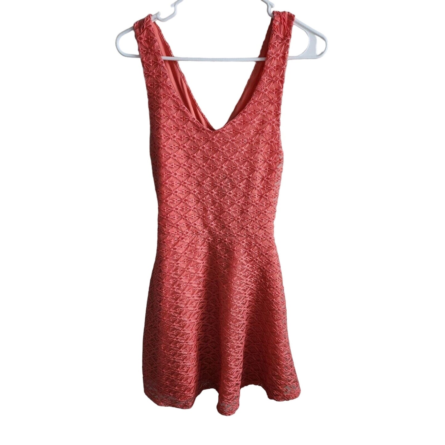 Socialite Womens Sz S Knee Length A Line Dress Coral Pink Sleeveless