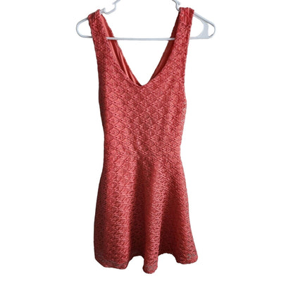 Socialite Womens Sz S Knee Length A Line Dress Coral Pink Sleeveless