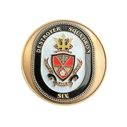 United States Navy Military Destroyer Squadron Six Metal Coin