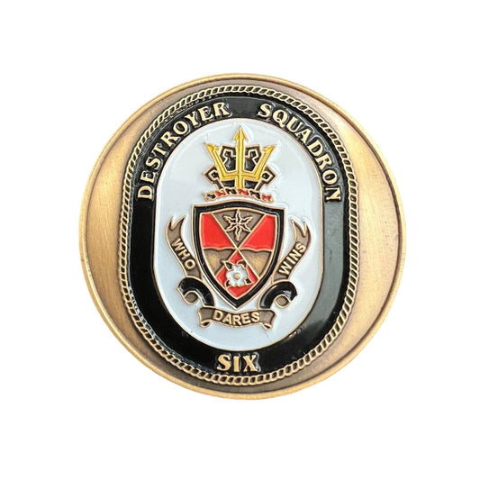 United States Navy Military Destroyer Squadron Six Metal Coin