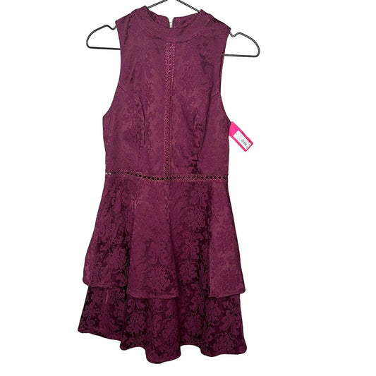 Xhilaration Juniors Sz S Fit and Flare Dress Ruby Rose Tiered NEW