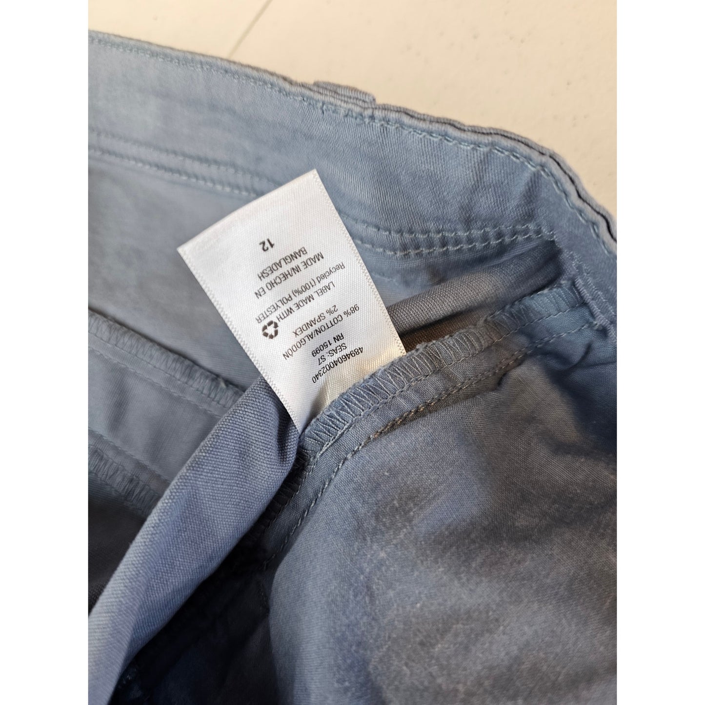 Simply Styled Womens Sz 12 Cotton Blend Light Blue Chino Shorts Cuffed