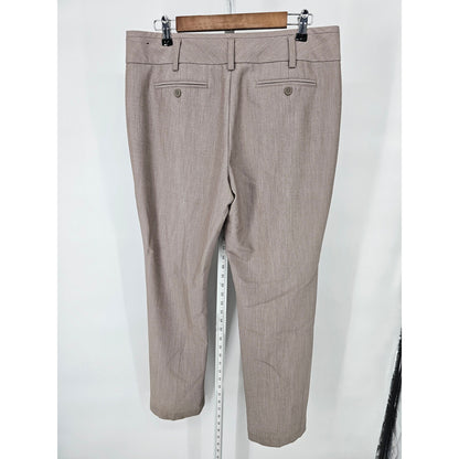 Worthington Womens Sz 12 Straight Leg Dress Pants Taupe Beige