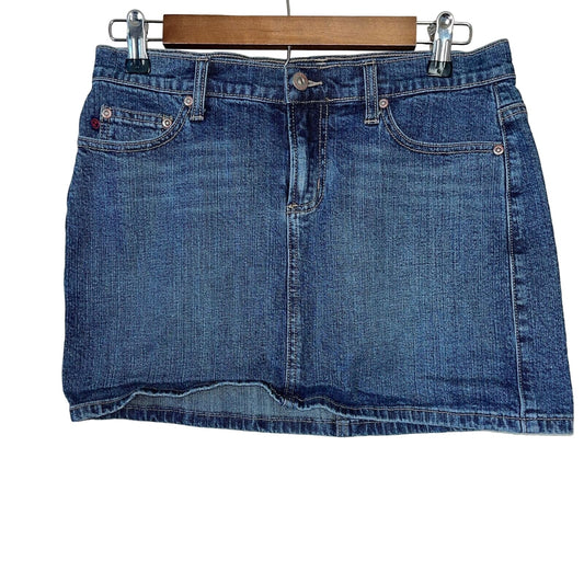 Vintage Cavaricci Juniors Sz 7 Mini Skirt Blue Jean Denim Y2K