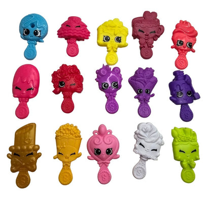 Lot of 15 Shopkins Shoppies Brushes Plastic Hair Brushes Some Rare Replacement