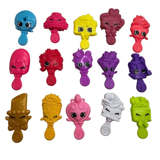 Lot of 15 Shopkins Shoppies Brushes Plastic Hair Brushes Some Rare Replacement