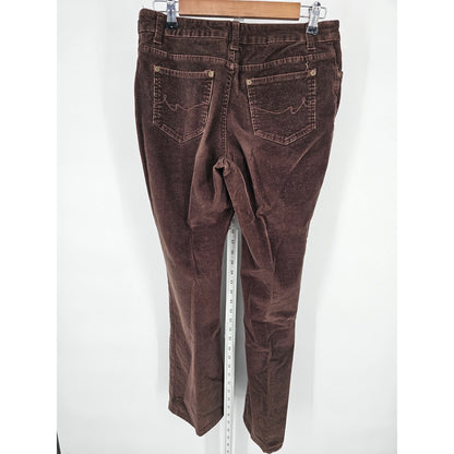 St Johns Bay Womens Sz 6P Petite Boot Cut Corduroy Pants Brown