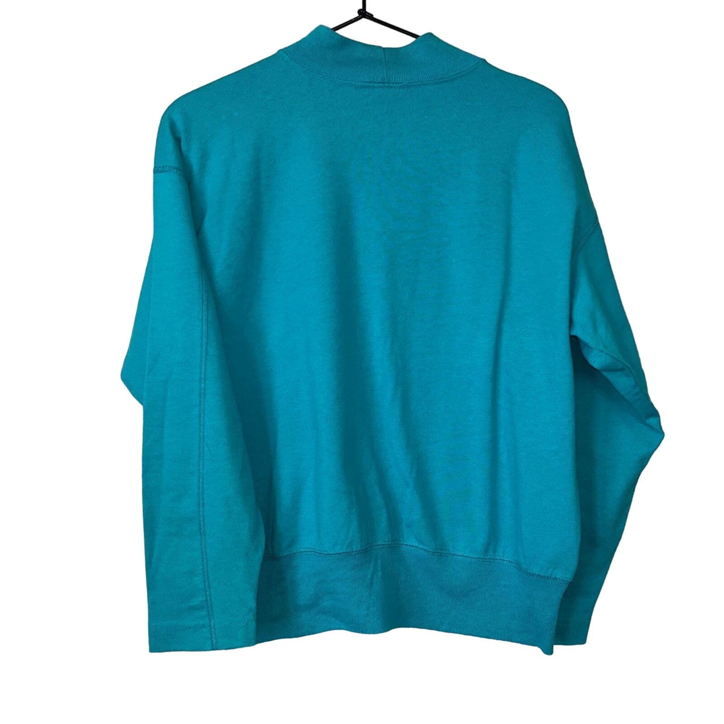 VTG 1980s THEM Womens Sz L Pullover Sweatshirt Teal Blue