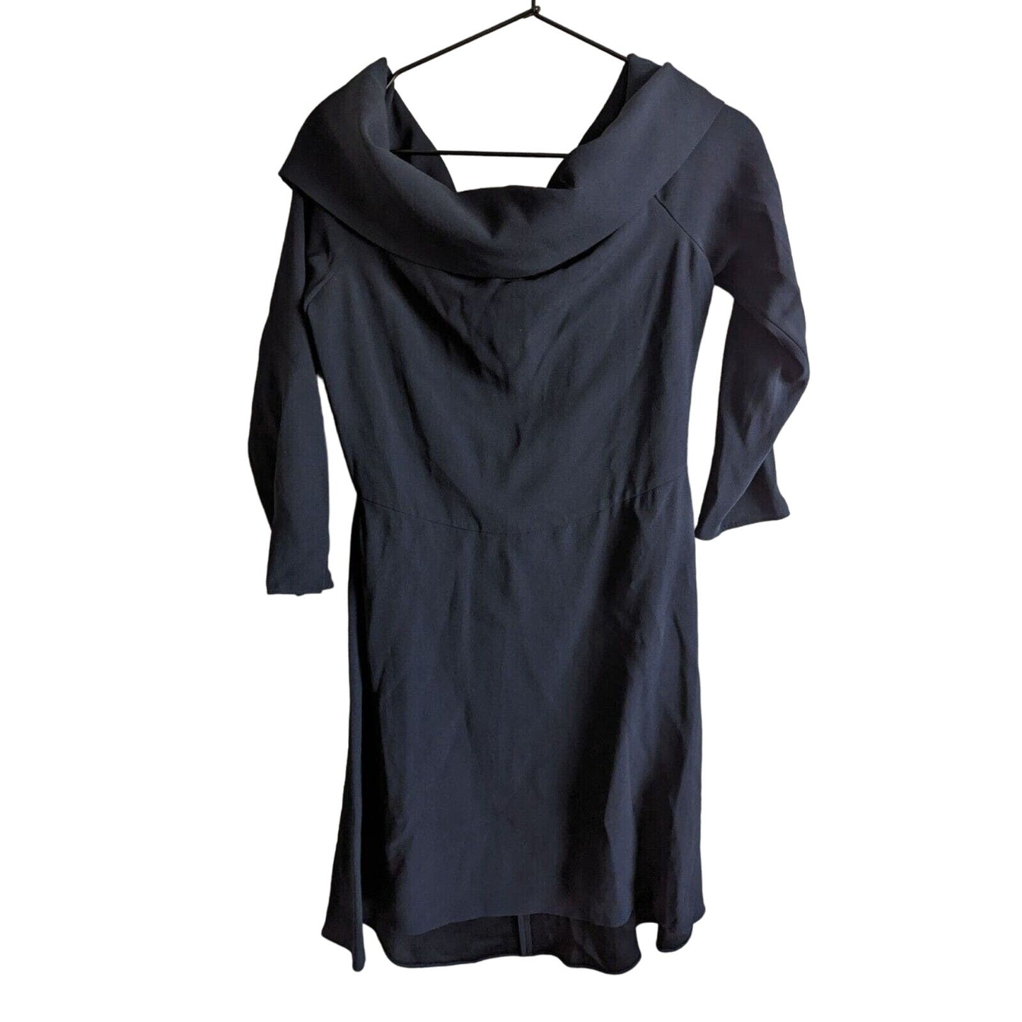 Theory Womens Sz 8 Elegant Mini Dress Deep Navy Off Shoulder NEW