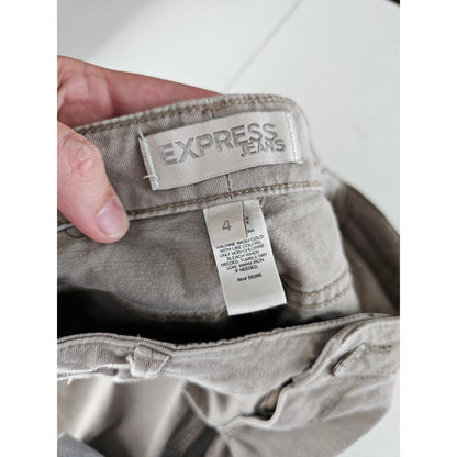 Express Womens Sz 4 Low Rise Skinny Jeans Taupe Beige Gray