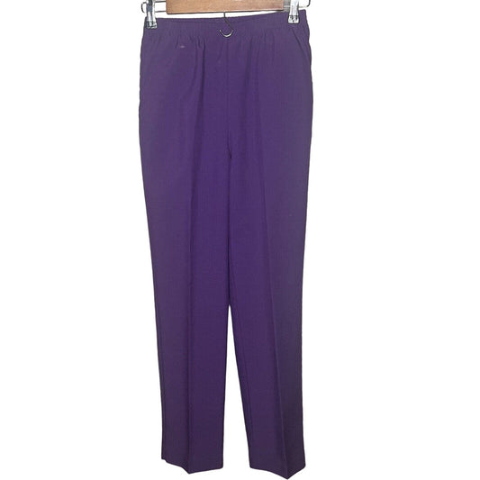 Vtg 1990s Blair Womens Sz 6P Petite Pull On Elastic Waist Purple Pants Casual