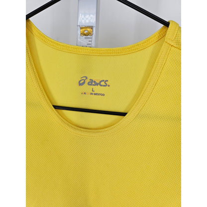 Asics Womens Sz L Loose Fit Short Sleeve T Shirt Bright Yellow Athletic