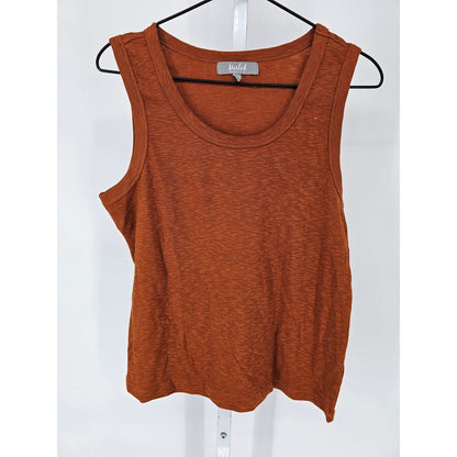 Marled Essentials Womens Sz XL Sleeveless Top Dark Orange Tank Top Cotton Blend