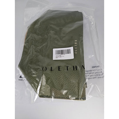 Oletha Leather Square Tissue Cover Avocado Green NEW
