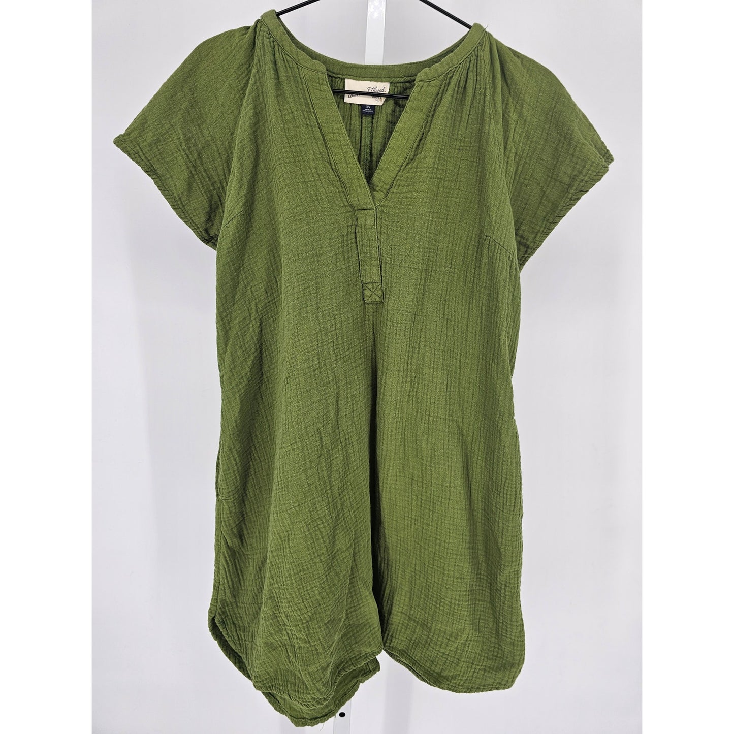 Universal Threads Womens Sz XS Knee Length Green Dress Gauzy Short Sleeve