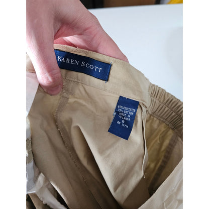 Vintage Karen Scott Womens Sz 8 High Waist Pleated Khaki Shorts 1990s Mom