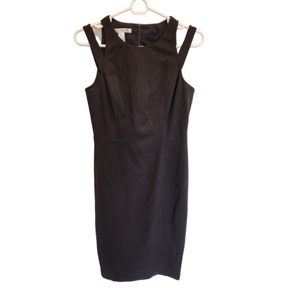 Maggy London Womens Sz 8 Sheath Dress Midi Shoulder Detail