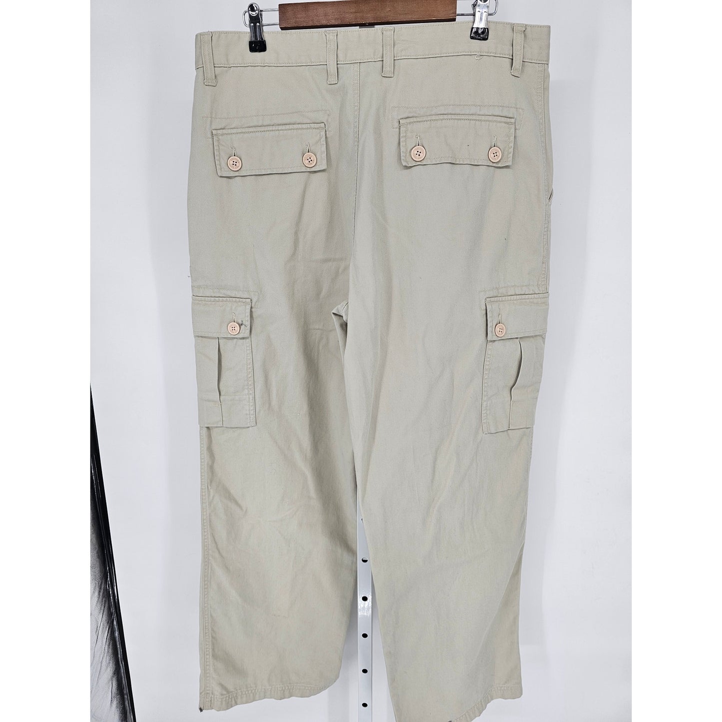 Vintage Arizona Jean Co Mens Sz 36x32 Baggy Fit Cargo Pants Beige Y2K