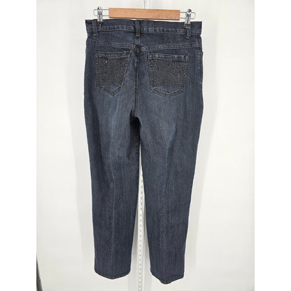 Gloria Vanderbilt Womens Sz 6 All Around Slimming Effect Blue Jeans Dark Wash