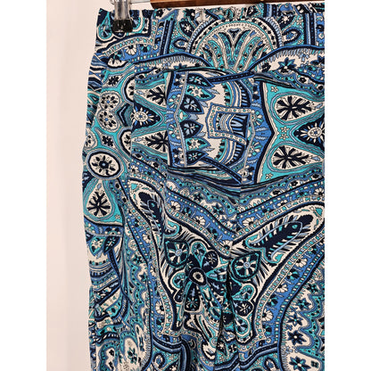 Charlotte Russe Womens Sz M Pull On Jogegr Pants Bright Blue Print Cinched