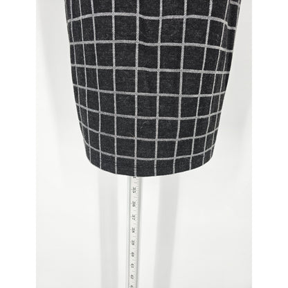 Rue 21 Womens Sz XS Knee Length Fitted Dress Black White Windowpane Plaid