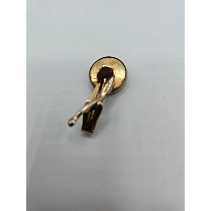 Vintage Fly Fishing Hook Gold Tone Tie Clip Clasp Red Lure