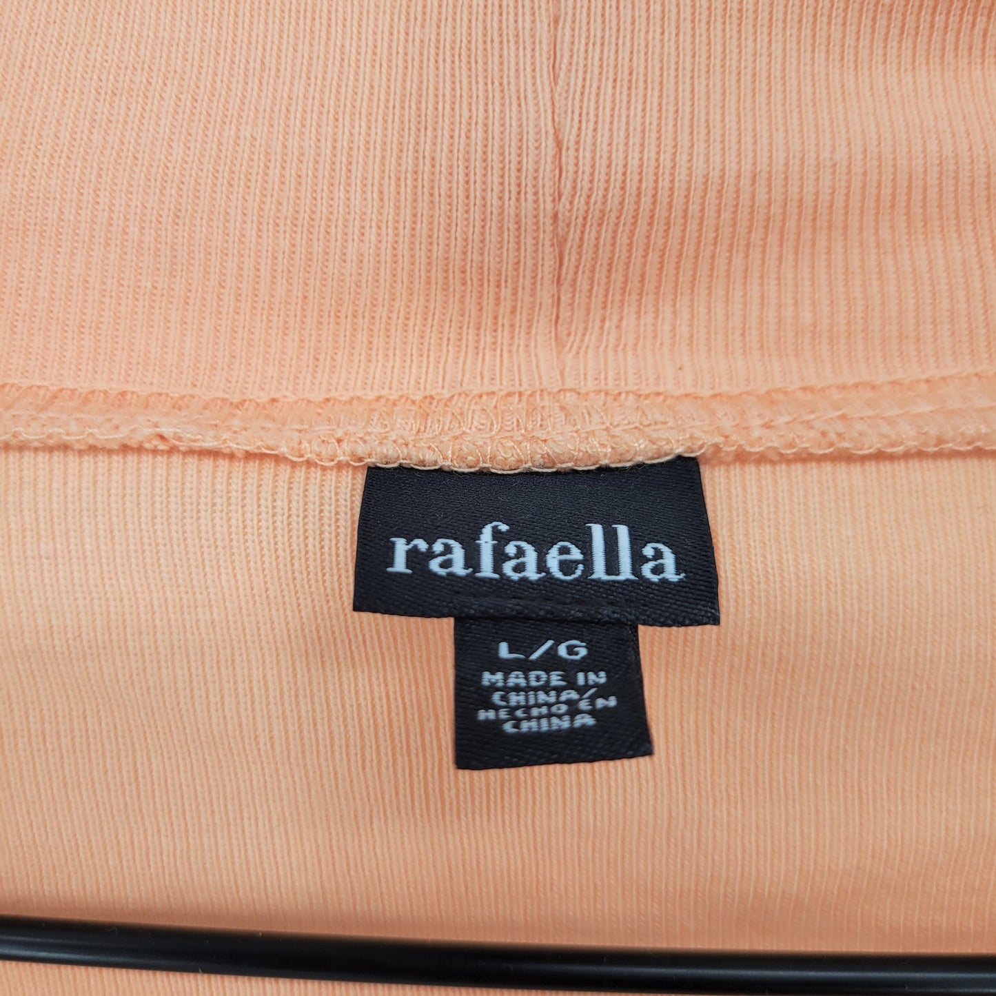 Rafaella Womens Sz L Open Front Cardigan Sweater Pastel Orange Ribbed