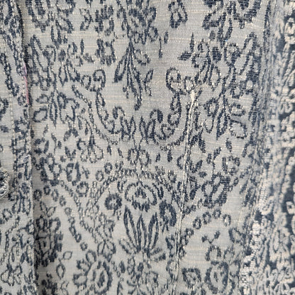 J Jill Womens Sz 12 Tapestry Style Formal Jacket Beige Black Floral Button Up