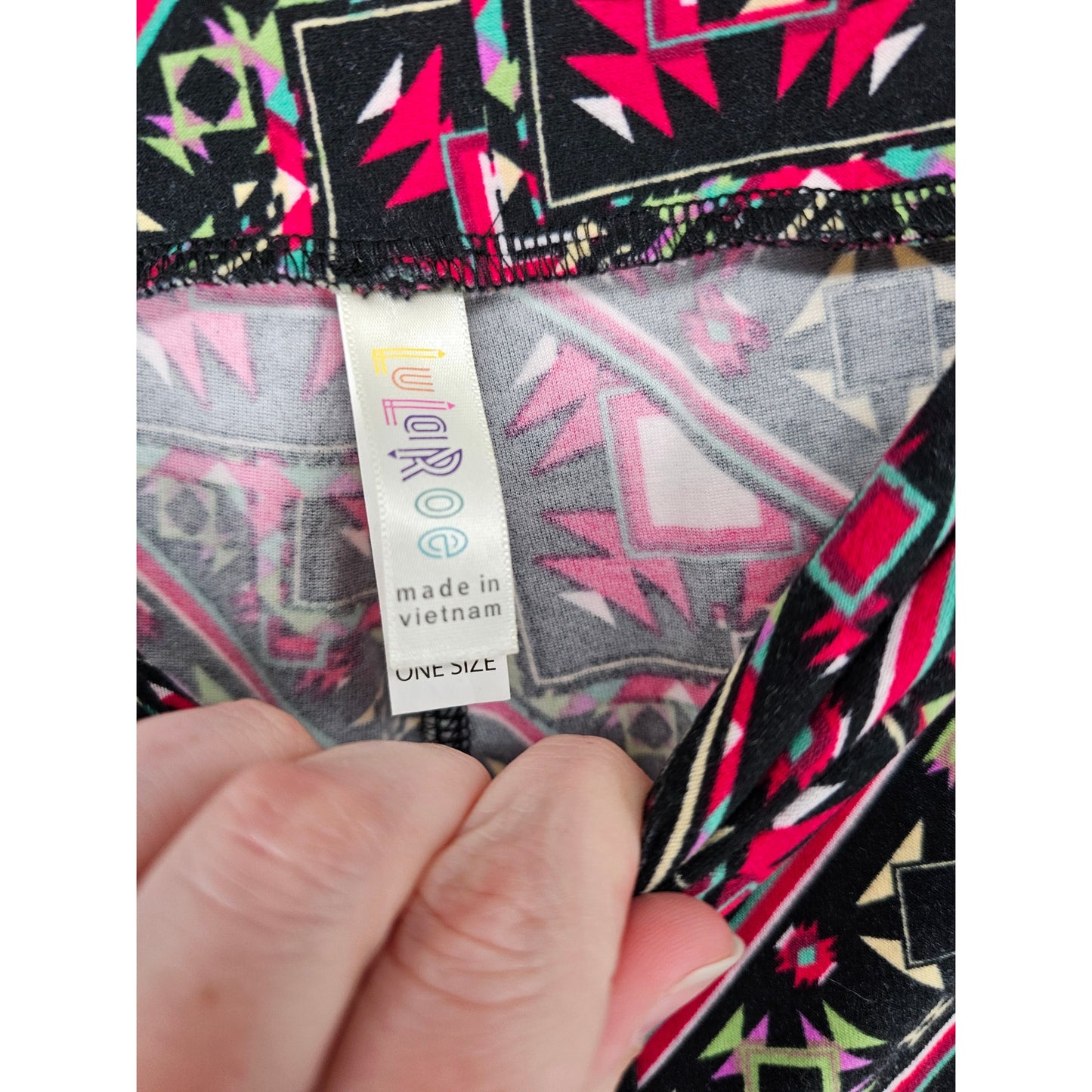 Lularoe OS One Size Womens Leggings Pink Black Aztec Print