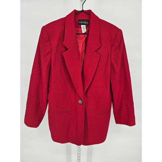Vintage 1990s Requirements Petites Womens Sz 10P Single Button Blazer Cherry Red