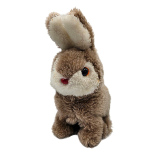 Vintage 1980s Red Eye Bunny Battery Operated Toy Iwaya Brown