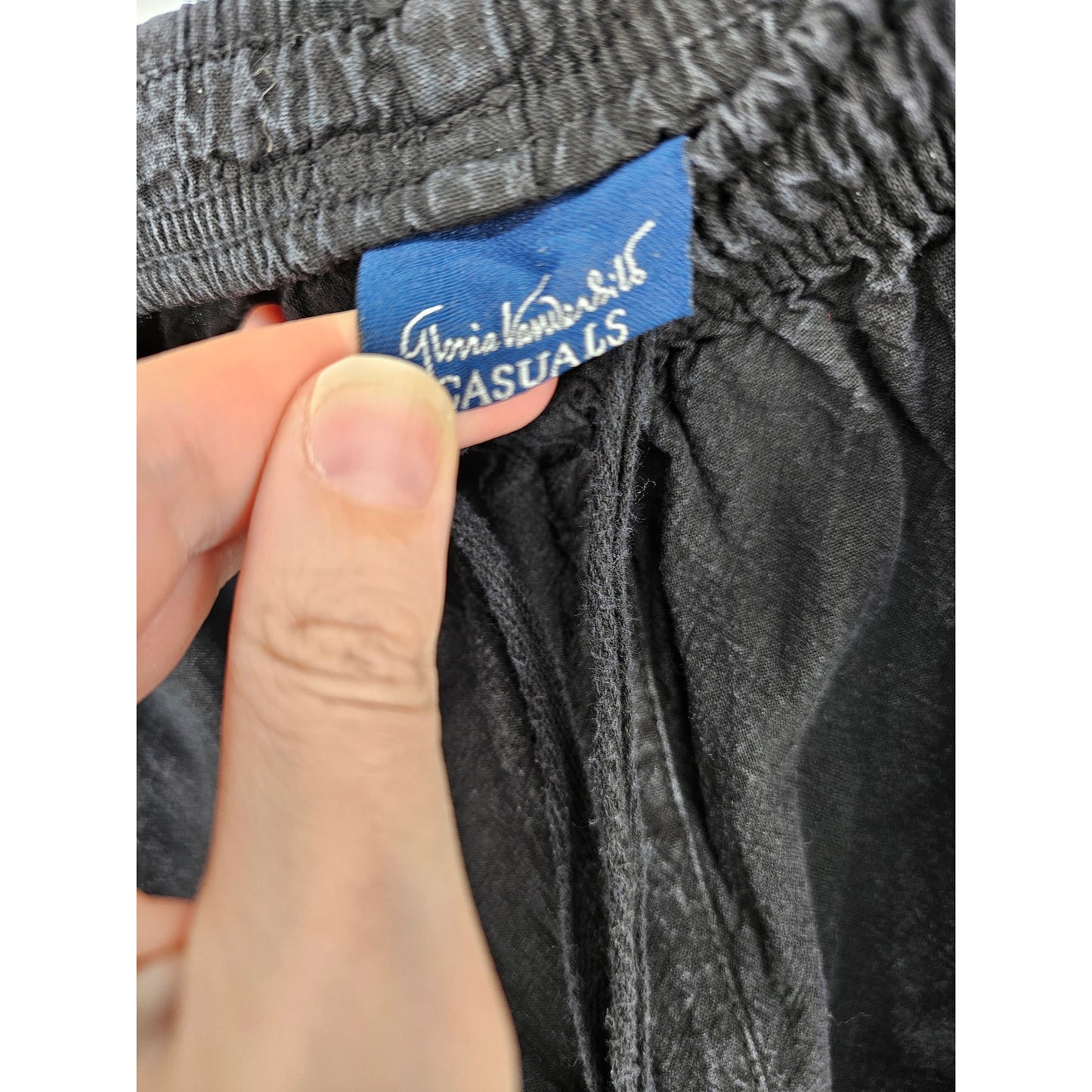 Vintage Gloria Vanderbilt Casuals Womens Sz S 100% Cotton Pull On Shorts Black