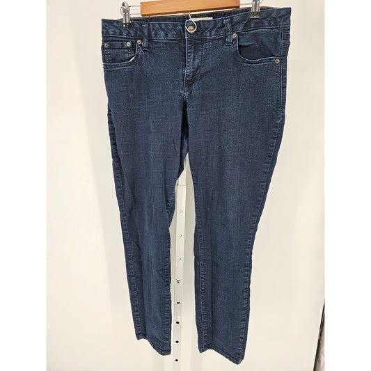 Old Navy Womens Sz 16 Mid Rise Skinny Blue Jeans Dark Wash